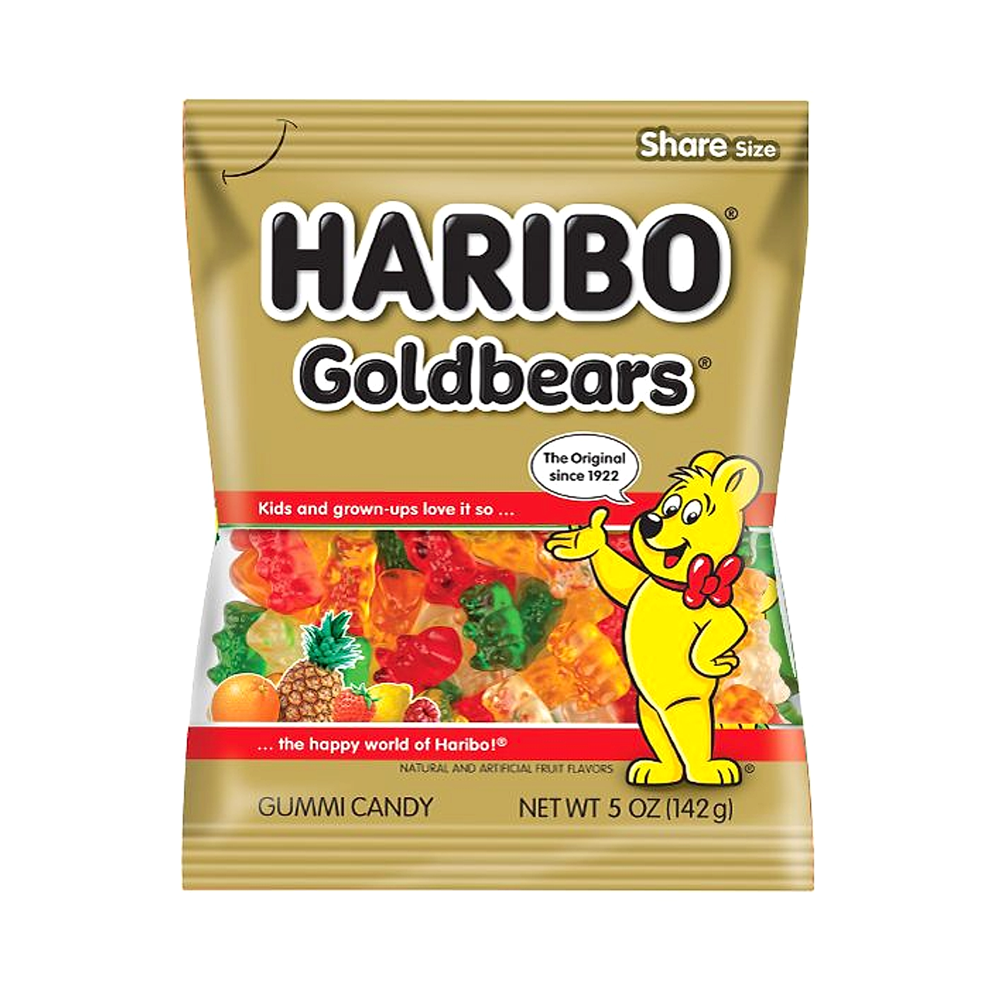 Haribo Gummi Candy - Gold Bears - 142g -12ct