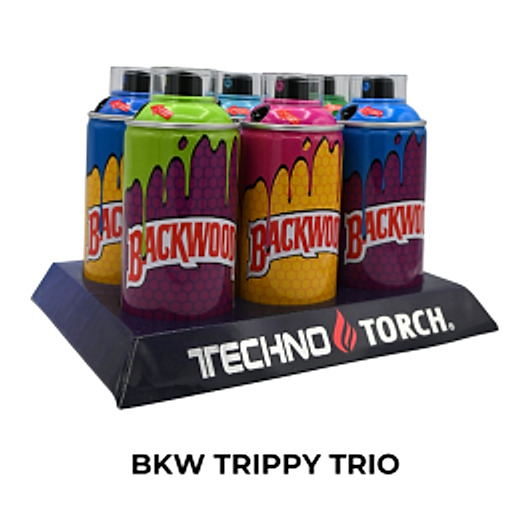 5" Techno Small Spray Can Torch Lighters - BKW Trippy Trio - 6ct