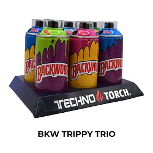 5" Techno Small Spray Can Torch Lighters - BKW Trippy Trio - 6ct
