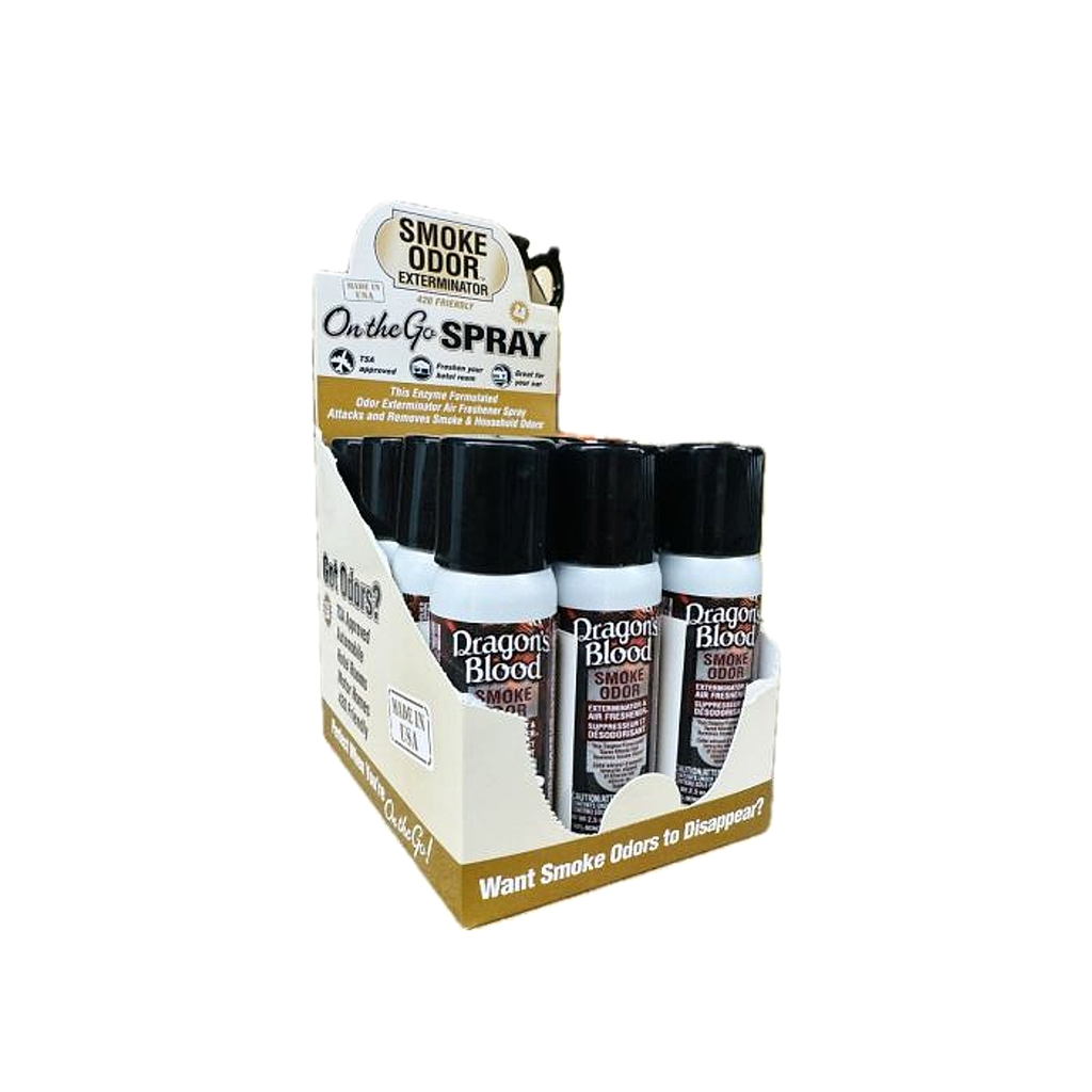 Smoke Odor Exterminator & Freshener Mini Spray 3oz - Dragon Blood - 12ct - Display