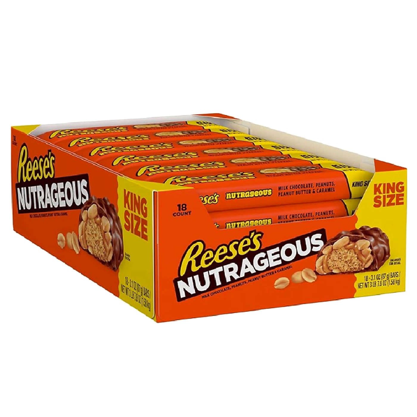 Reese's Nutrageous King Size Bar 88g - 18ct