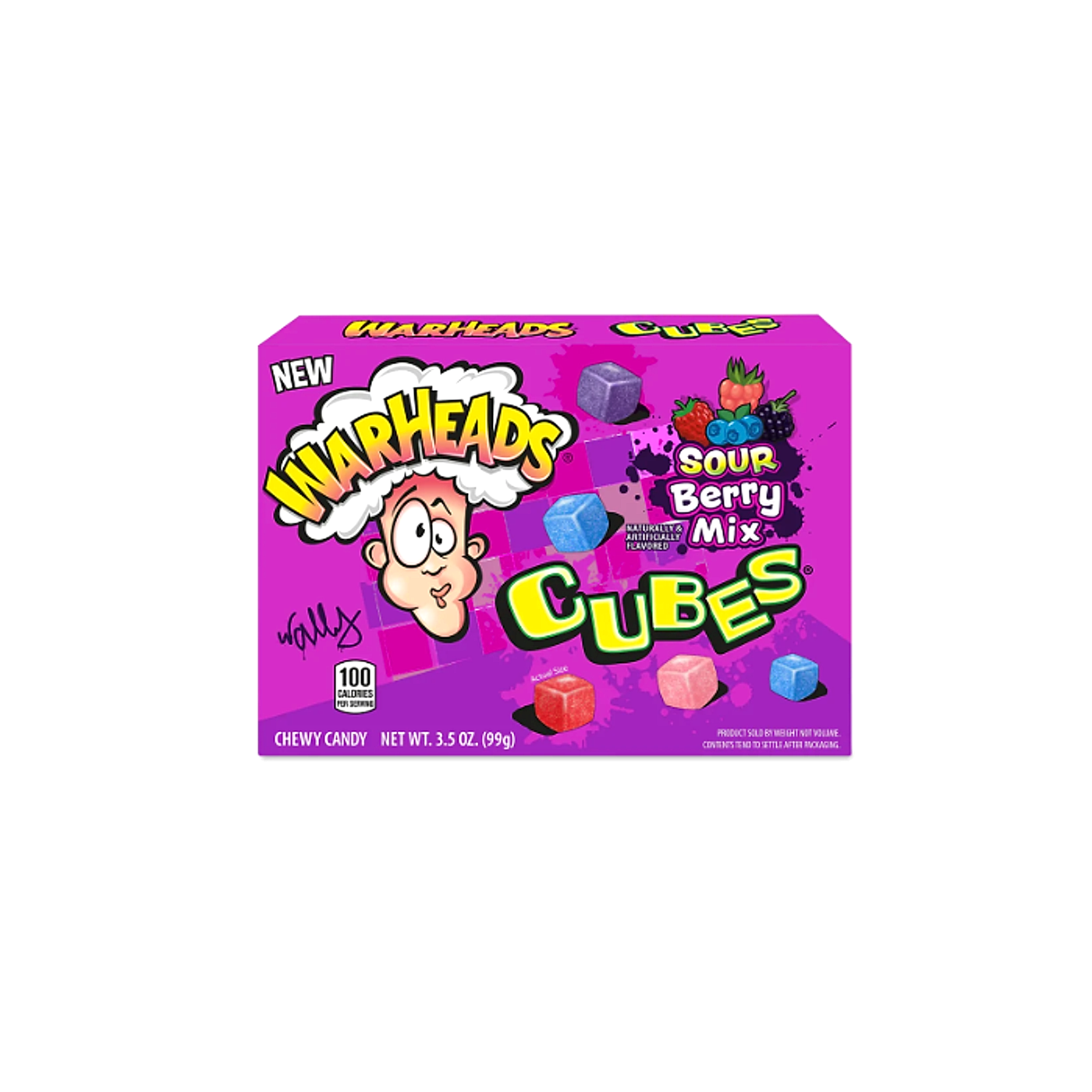 Warheads Sour Berry Mix Cubes Theatre Box- 12ct