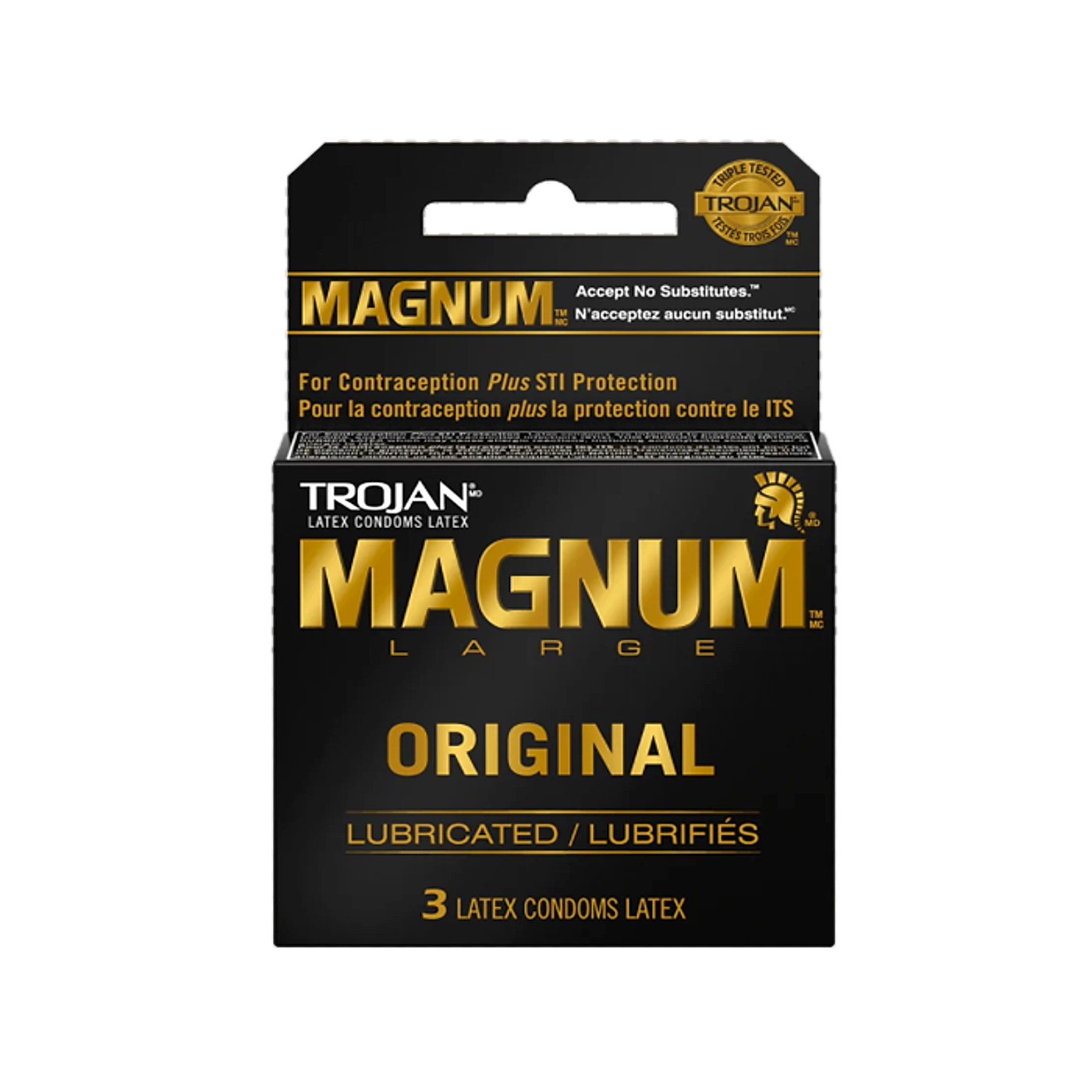 TROJAN - Magnum Large Size  Original Condoms - 6ct/3ea'