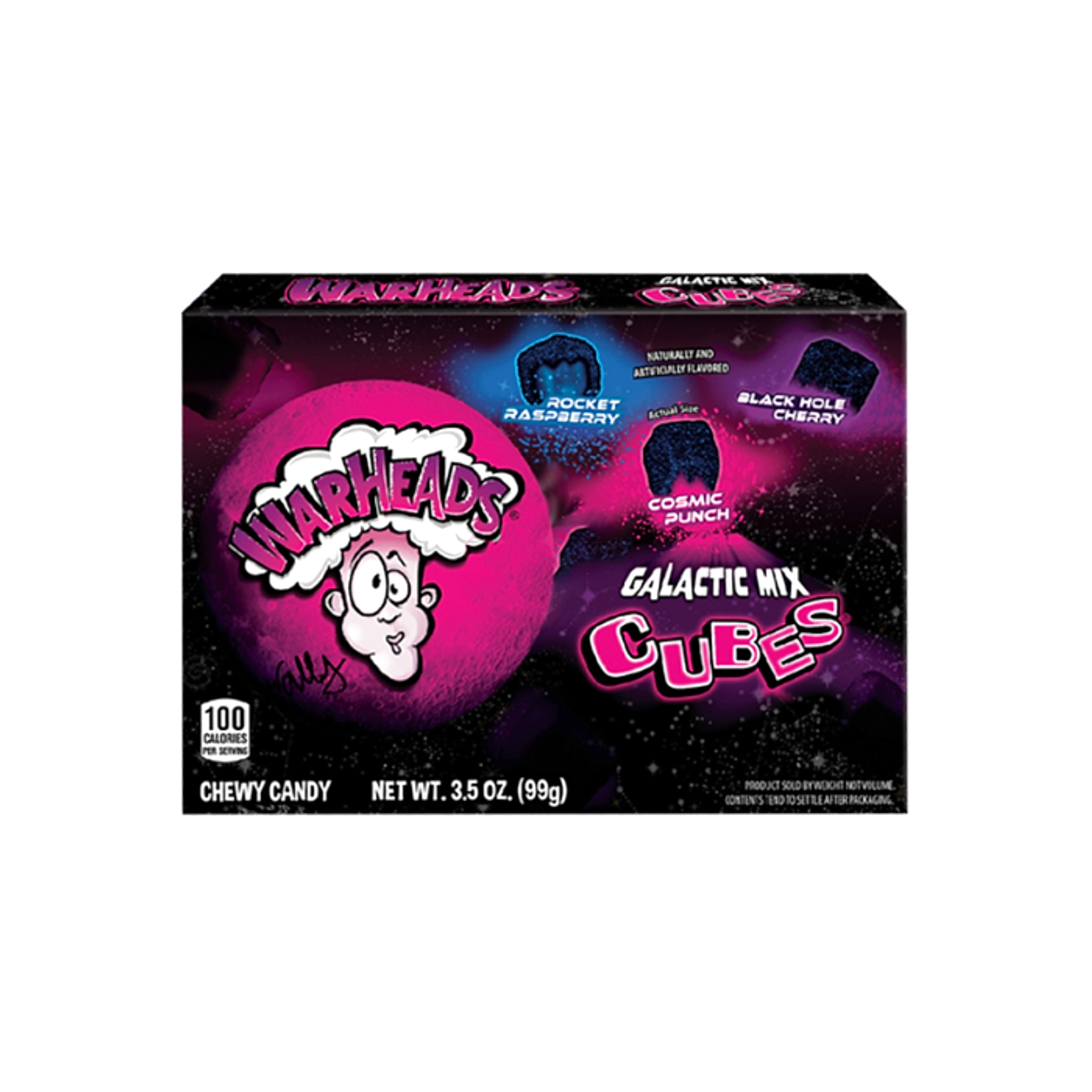 Warheads Galactic Mix Cubes Theatre Box - 100g -12ct
