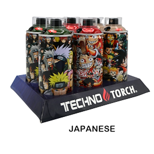 5" Techno Small Spray Can Torch Lighters - Japanese - 6ct