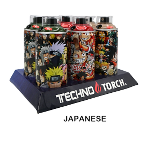 5" Techno Small Spray Can Torch Lighters - Japanese - 6ct