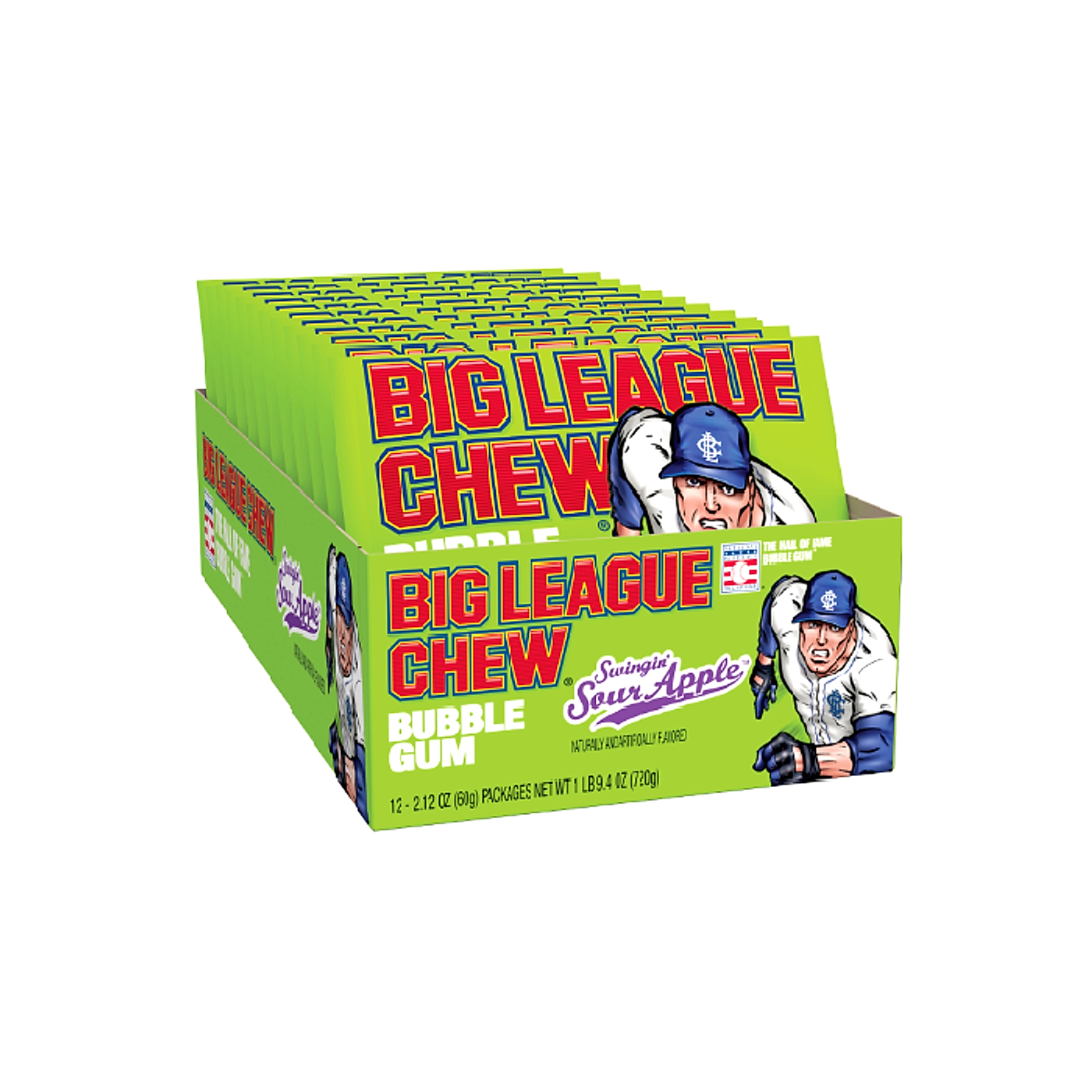Big League Chew Gum- Swingin' Sour Apple - 12ct