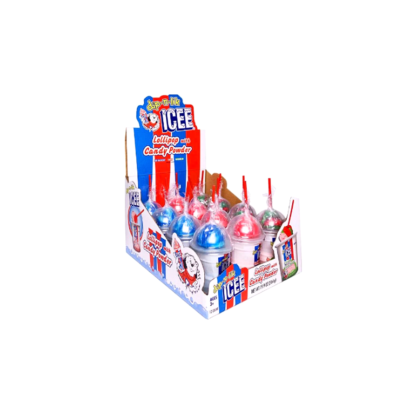 Dip-n-Lik Icee Lollipop With Candy Powder 48g - 12ct