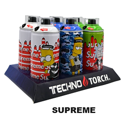 5" Techno Small Spray Can Torch Lighters - Supreme - 6ct