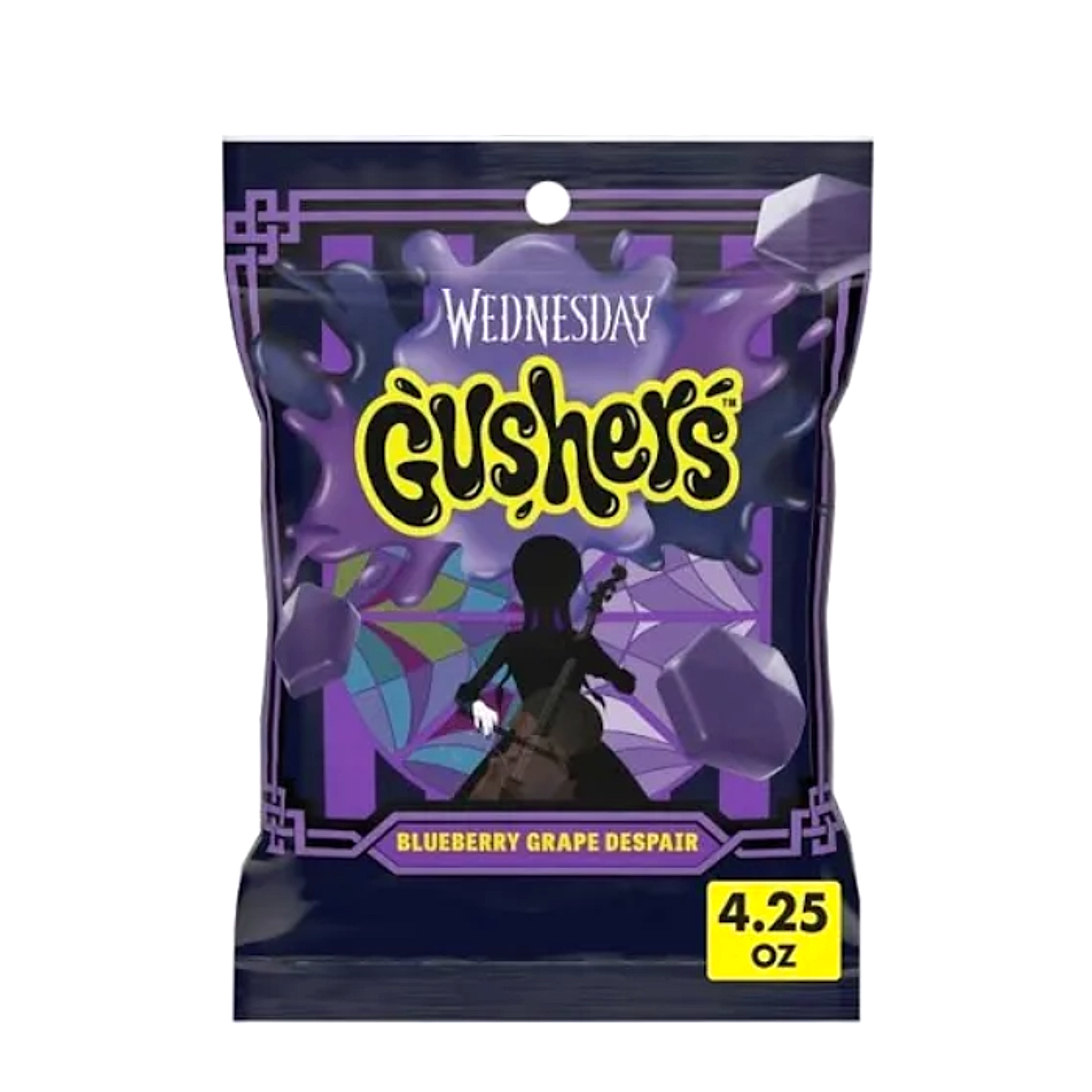 Gushers Candy Peg Bag - Blueberry Grape Despair - 120g -8ct