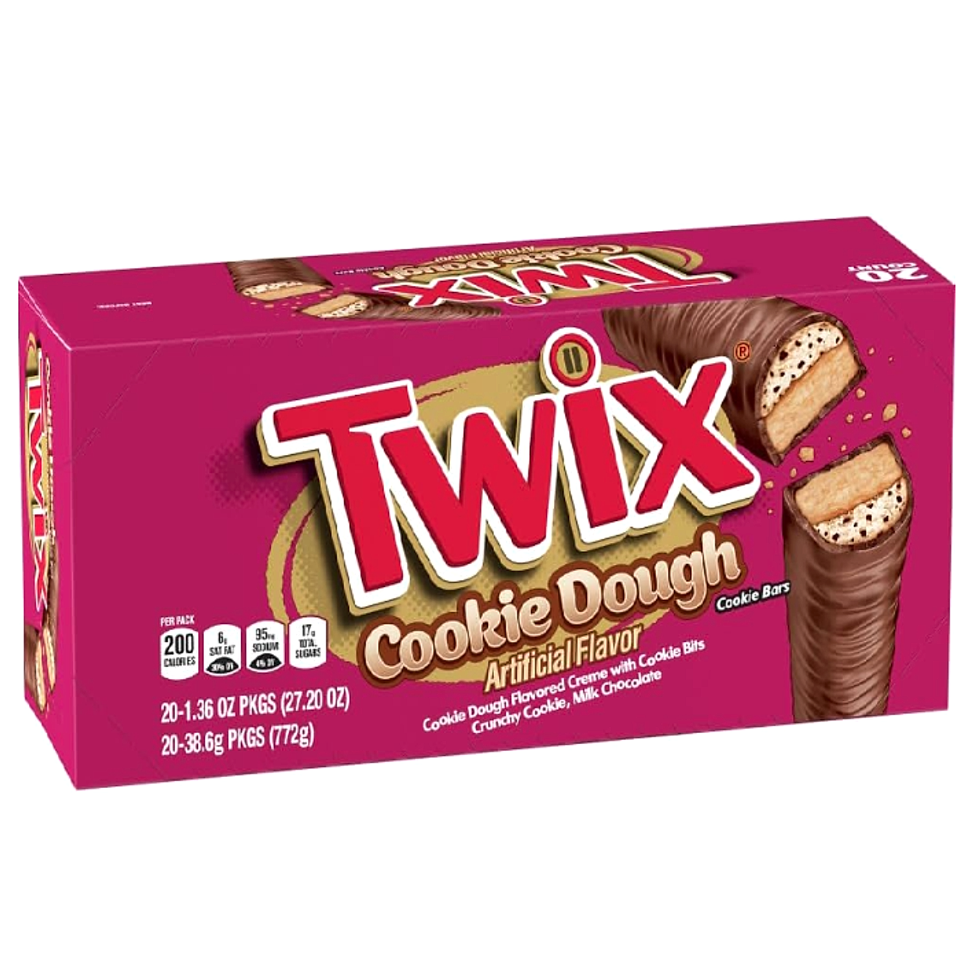 Twix Cookie Dough Standard Bar 38.5g - 20ct