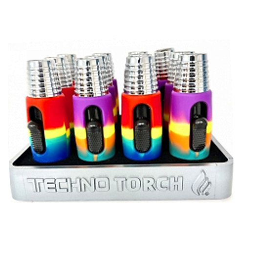 Easy Grip Torch Lighter - Rainbow - 12ct