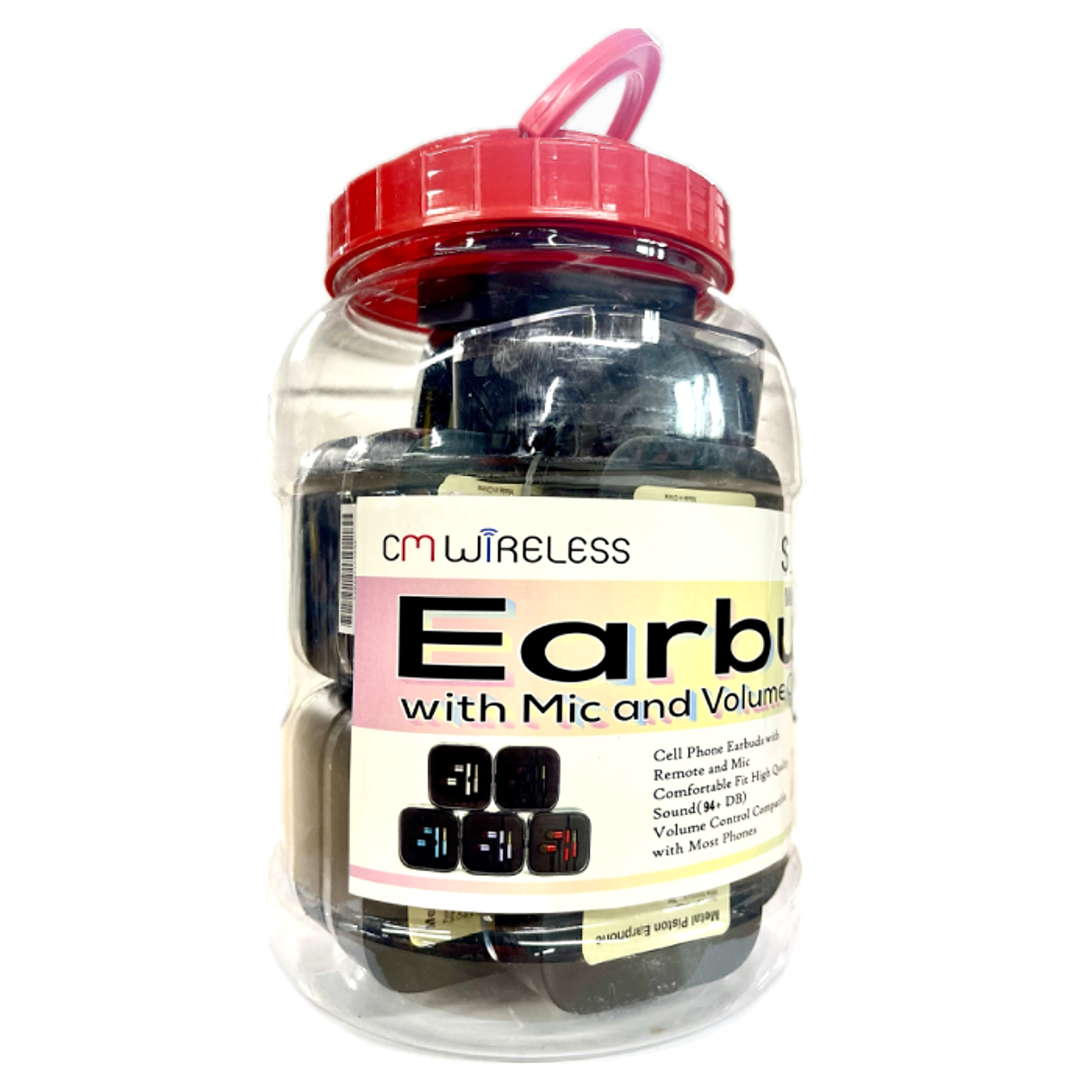 CM Wireless Earbud With MIc and Volume Control Jar - 16ct