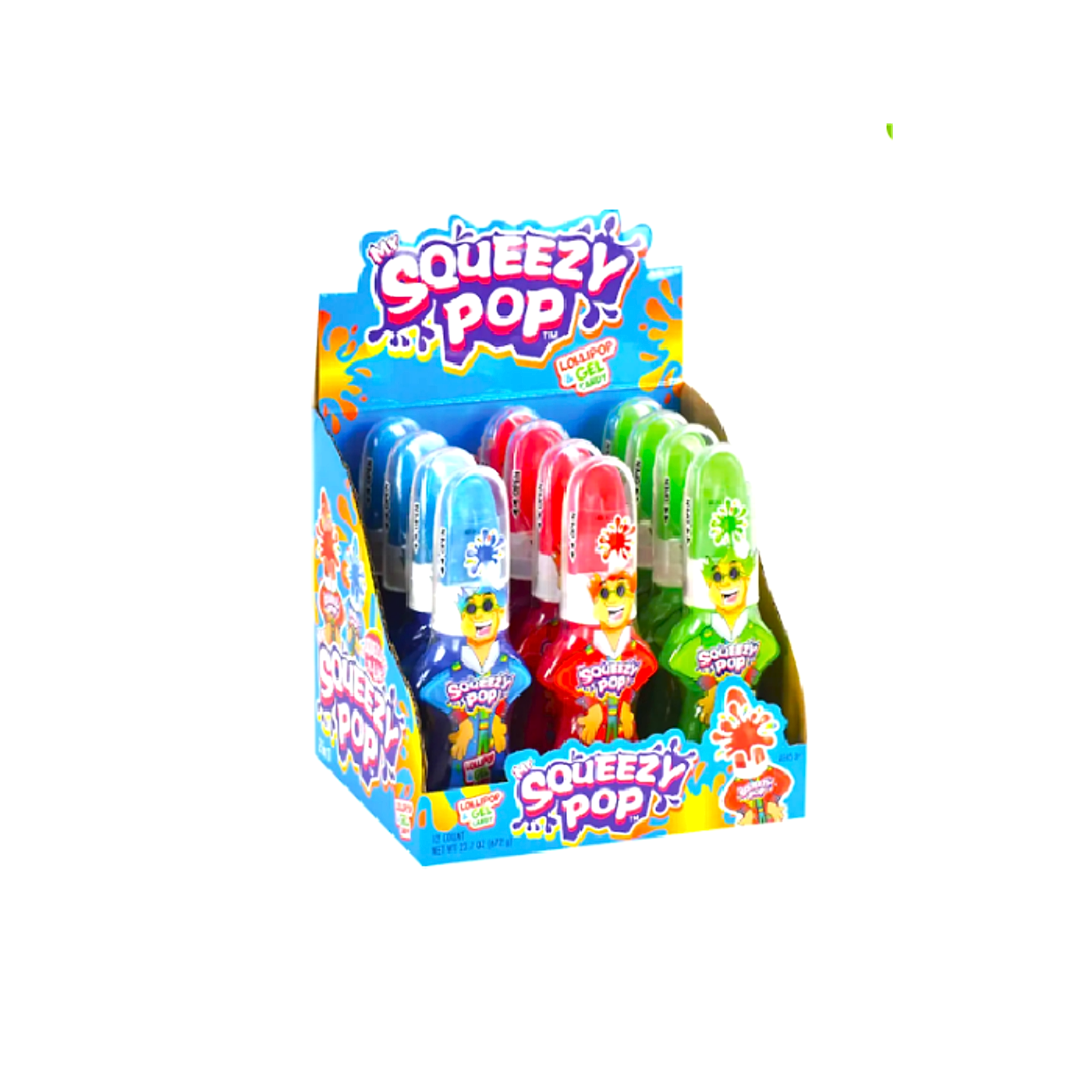 Squeezy Pop Lollipop Gel Candy 56g - 12ct