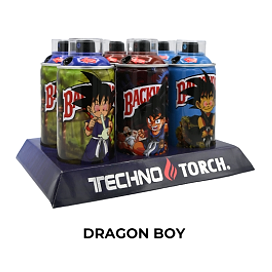 5" Techno Small Spray Can Torch Lighters - BW Dragon Boy - 6ct