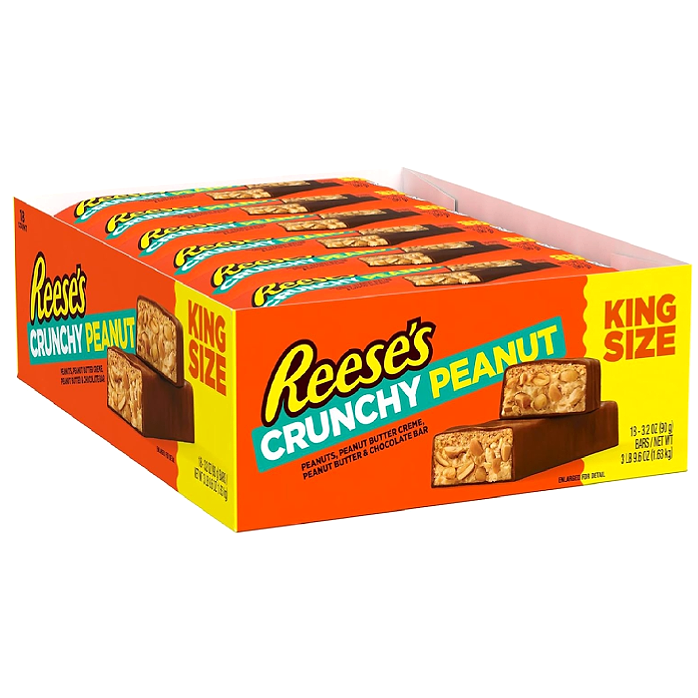 Reese's Crunchy Peanut King Size Bar 90g - 18ct